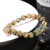 チベット九眼天珠 白檀製 富貴ブレスレット Tibetan Nine-Eye Dzi Bead Sandalwood Wealth Bracelet