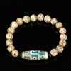 チベット九眼天珠 白檀製 富貴ブレスレット Tibetan Nine-Eye Dzi Bead Sandalwood Wealth Bracelet