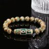 チベット九眼天珠 白檀製 富貴ブレスレット Tibetan Nine-Eye Dzi Bead Sandalwood Wealth Bracelet