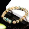 チベット九眼天珠 白檀製 富貴ブレスレット Tibetan Nine-Eye Dzi Bead Sandalwood Wealth Bracelet