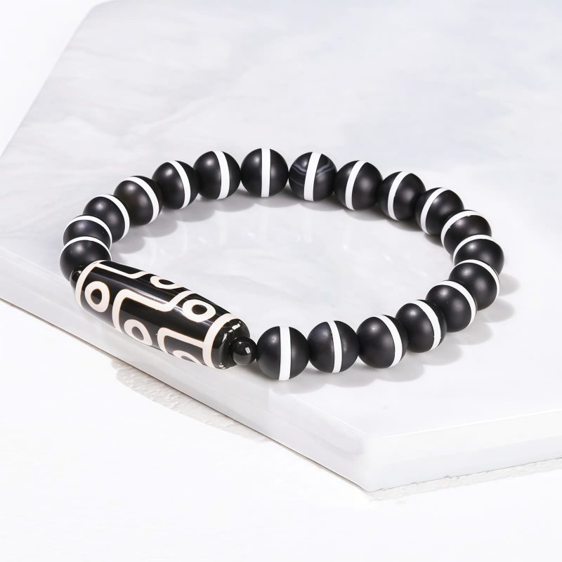 チベット九眼天珠 白檀製 富貴ブレスレット Tibetan Nine-Eye Dzi Bead Sandalwood Wealth Bracelet