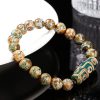 チベット九眼天珠 白檀製 富貴ブレスレット Tibetan Nine-Eye Dzi Bead Sandalwood Wealth Bracelet
