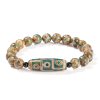 チベット九眼天珠 白檀製 富貴ブレスレット Tibetan Nine-Eye Dzi Bead Sandalwood Wealth Bracelet