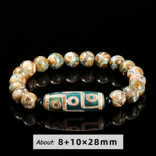Pulsera Tibetana de Abundancia con Dzi de Nueve Ojos y Sándalo Pulsera Tibetana de Abundancia con Dzi de Nueve Ojos y Sándalo