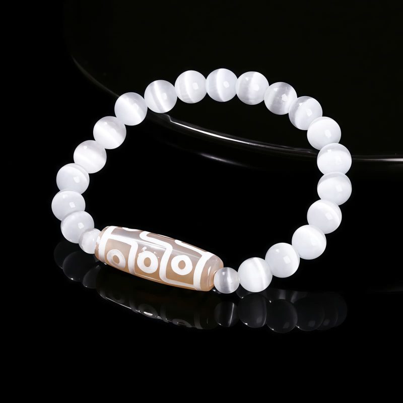 チベット九眼天珠 白檀製 富貴ブレスレット Tibetan Nine-Eye Dzi Bead Sandalwood Wealth Bracelet