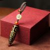Pulsera de Riqueza de Perlas Dzi de Nueve Ojos Tibetana Tibetan Nine-Eye Dzi Bead Wealth Bracelet