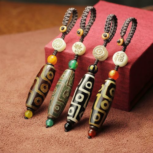 Pulsera de Riqueza de Perlas Dzi de Nueve Ojos Tibetana Pulsera de Riqueza de Perlas Dzi de Nueve Ojos Tibetana
