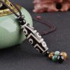 Collar de Protección y Abundancia con Dzi de Nueve Ojos Tibetano Tibetan Nine-Eye Dzi Bead Wealth Protection Necklace