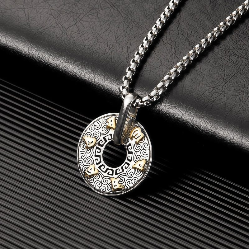 Collar con dije de paz budista tibetano Om Mani Padme Hum Tibetan Om Mani Padme Hum Peace Necklace Pendant