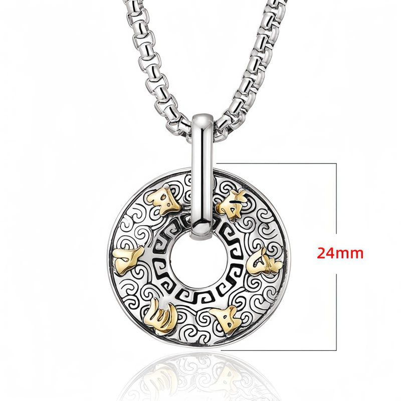 Collar con dije de paz budista tibetano Om Mani Padme Hum Tibetan Om Mani Padme Hum Peace Necklace Pendant