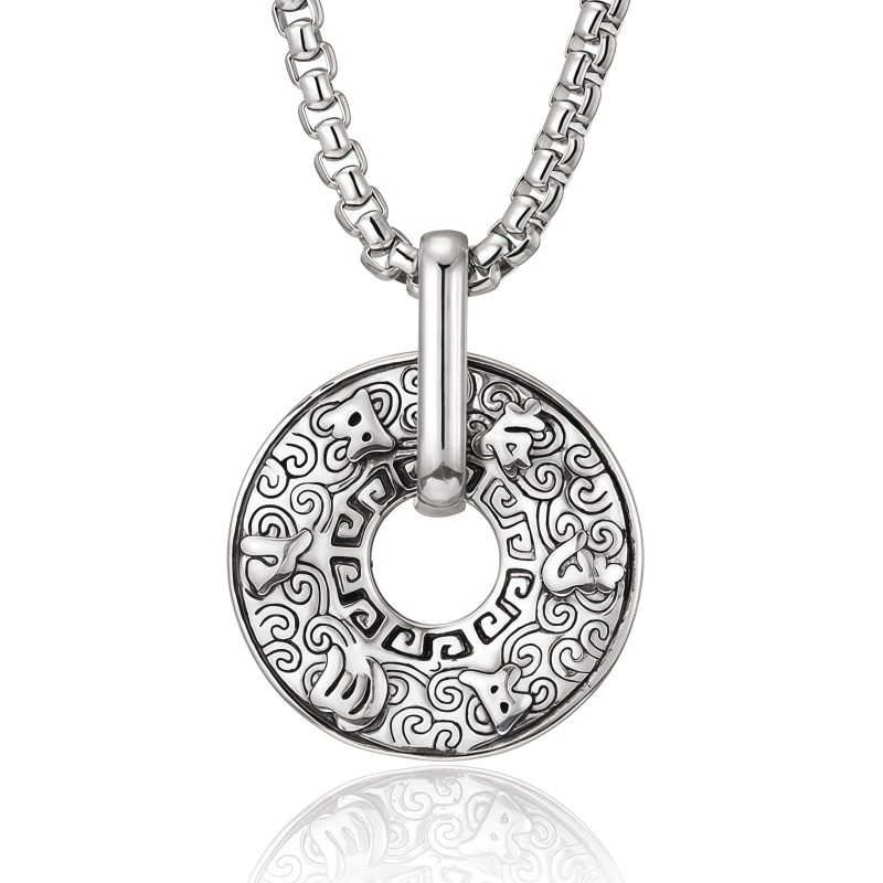 Collar con dije de paz budista tibetano Om Mani Padme Hum Tibetan Om Mani Padme Hum Peace Necklace Pendant