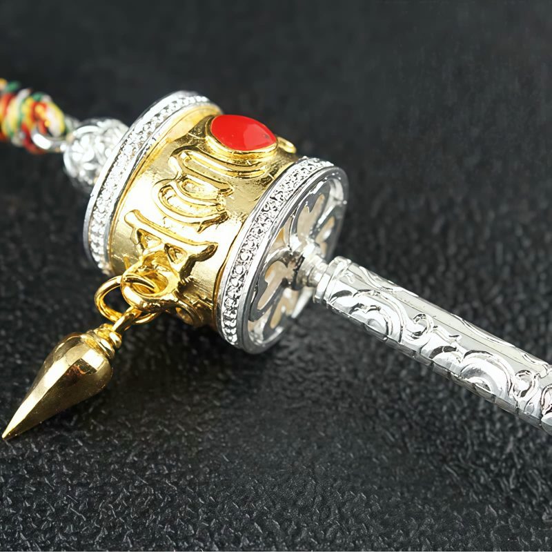 زخرفة حلقة الصلاة التبتية Om Mani Padme Hum لتعليق السيارة Tibetan Om Mani Padme Hum Prayer Wheel Car Hanging Ornament