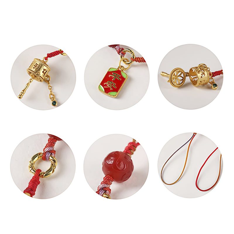 Amuleto de Rueda de Oración Om Mani Padme Hum de Ágata Roja Tibetana Tibetan Red Agate Om Mani Padme Hum Prayer Wheel Amulet