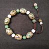 チベット三眼天珠プロテクションブレスレット Tibetan Three-Eyed Dzi Bead Protection Bracelet