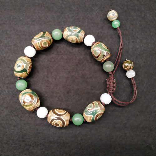 Pulsera de Protección con Dzi de Tres Ojos Tibetano Pulsera de Protección con Dzi de Tres Ojos Tibetano