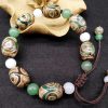 チベット三眼天珠プロテクションブレスレット Tibetan Three-Eyed Dzi Bead Protection Bracelet