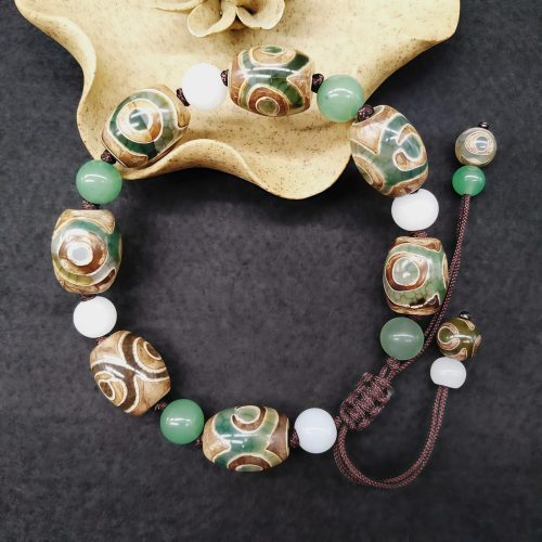 Pulsera de Protección con Dzi de Tres Ojos Tibetano Pulsera de Protección con Dzi de Tres Ojos Tibetano