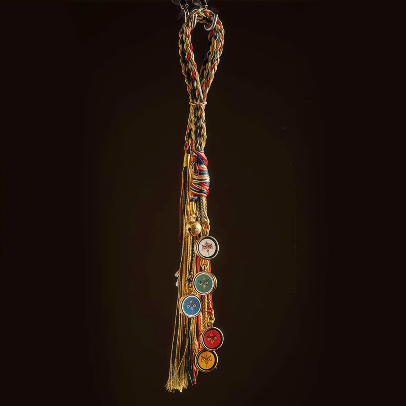 Adorno de Pared con los Cinco Dioses Tibetanos de la Riqueza Tibetan Five Gods of Wealth Wall Hanging Decoration