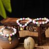 Pulsera de Protección de Vidrio Liuli con la Diosa Tibetana de la Riqueza Zakiram Tibetan Zakiram Goddess of Wealth Liuli Glass Protection Bracelet