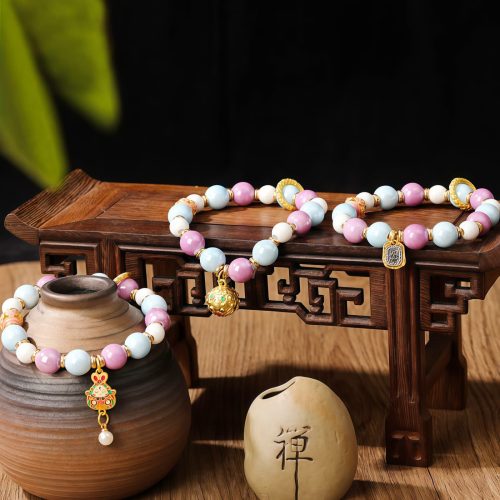 Pulsera de Protección de Vidrio Liuli con la Diosa Tibetana de la Riqueza Zakiram Pulsera de Protección de Vidrio Liuli con la Diosa Tibetana de la Riqueza Zakiram