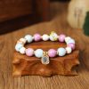 Pulsera de Protección de Vidrio Liuli con la Diosa Tibetana de la Riqueza Zakiram Tibetan Zakiram Goddess of Wealth Liuli Glass Protection Bracelet