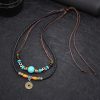 Collar de Protección con Cuentas Dzi de Turquesa Turquoise Dzi Bead Protection Necklace