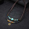 Collar de Protección con Cuentas Dzi de Turquesa Turquoise Dzi Bead Protection Necklace