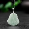 Gelang Liontin Buddha Tertawa dari Perak 925 dan Giok 925 Silver Laughing Buddha Jade Pendant Chain Pendant