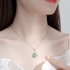 Gelang Liontin Buddha Tertawa dari Perak 925 dan Giok 925 Silver Laughing Buddha Jade Pendant Chain Pendant