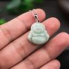 Gelang Liontin Buddha Tertawa dari Perak 925 dan Giok 925 Silver Laughing Buddha Jade Pendant Chain Pendant