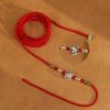 Cadena de vientre con hilo rojo y plata 999 de bendición 999 Silver Blessing Red String Belly Chain