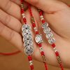 Cadena de vientre con hilo rojo y plata 999 de bendición 999 Silver Blessing Red String Belly Chain