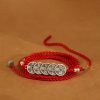 Cadena de vientre con hilo rojo y plata 999 de bendición 999 Silver Blessing Red String Belly Chain