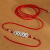 Cadena de vientre con hilo rojo y plata 999 de bendición 999 Silver Blessing Red String Belly Chain