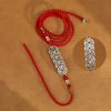 Cadena de vientre con hilo rojo y plata 999 de bendición 999 Silver Blessing Red String Belly Chain