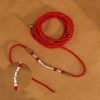 Cadena de vientre con hilo rojo y plata 999 de bendición 999 Silver Blessing Red String Belly Chain