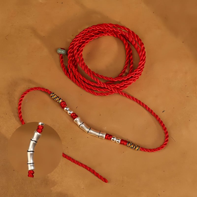 Cadena de vientre con hilo rojo y plata 999 de bendición 999 Silver Blessing Red String Belly Chain