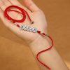 Cadena de vientre con hilo rojo y plata 999 de bendición 999 Silver Blessing Red String Belly Chain