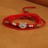 Cadena de vientre con hilo rojo y plata 999 de bendición 999 Silver Blessing Red String Belly Chain