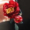 Pasador de Pelo de Camelia Roja Estilo Chino Hecho a Mano Chinese Style Handmade Red Camellia Hair Clip