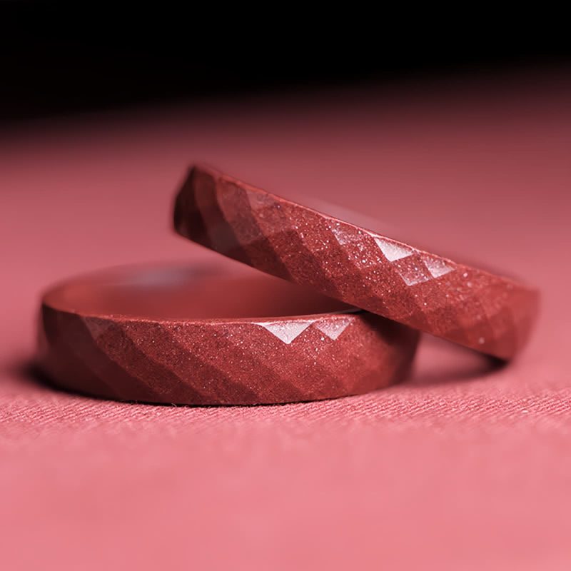 Anillo de Bendición Cinabrio Om Mani Padme Hum Cinnabar Om Mani Padme Hum Blessing Ring