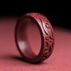 Anillo de Bendición Cinabrio Om Mani Padme Hum Cinnabar Om Mani Padme Hum Blessing Ring
