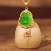 Collar de Buda Ríe de Jade con baño de Oro de 18K Gold-Filled Laughing Buddha Jade Necklace