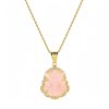 Collar de Buda Ríe de Jade con baño de Oro de 18K Gold-Filled Laughing Buddha Jade Necklace