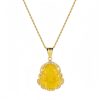 Collar de Buda Ríe de Jade con baño de Oro de 18K Gold-Filled Laughing Buddha Jade Necklace