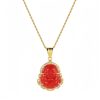 Collar de Buda Ríe de Jade con baño de Oro de 18K Gold-Filled Laughing Buddha Jade Necklace