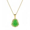 Collar de Buda Ríe de Jade con baño de Oro de 18K Gold-Filled Laughing Buddha Jade Necklace