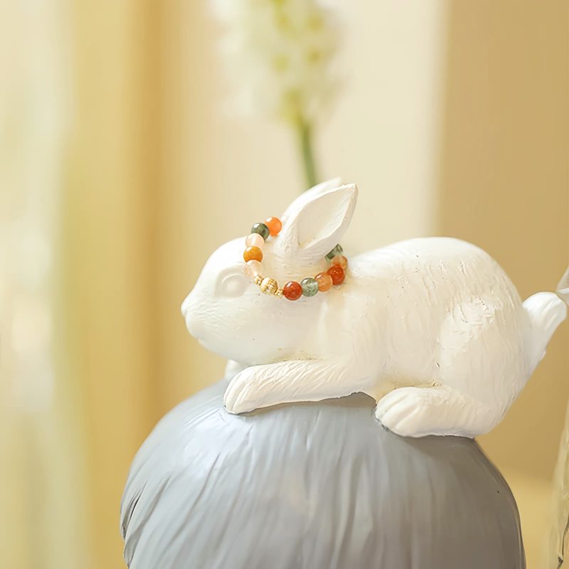 14金メッキ 福禄寿 ピーチムーンストーンリング 14k Gold Plated Fu Lu Shou Peach Moonstone Ring