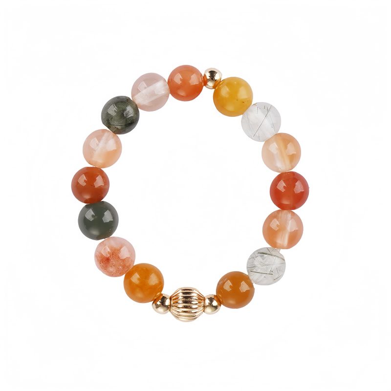 14金メッキ 福禄寿 ピーチムーンストーンリング 14k Gold Plated Fu Lu Shou Peach Moonstone Ring