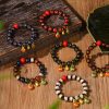 Pulsera de Cinabrio con Bestia Dorada que Devora - Multicolor Gold Swallowing Beast Colorful Cinnabar Bracelet